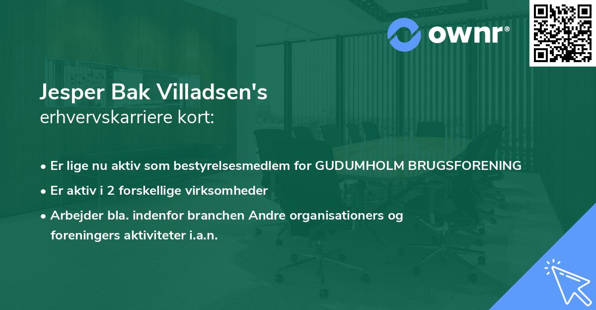 Jesper Bak Villadsen's erhvervskarriere kort