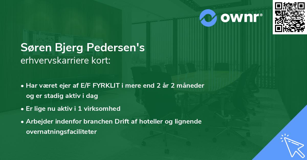 Søren Bjerg Pedersen's erhvervskarriere kort