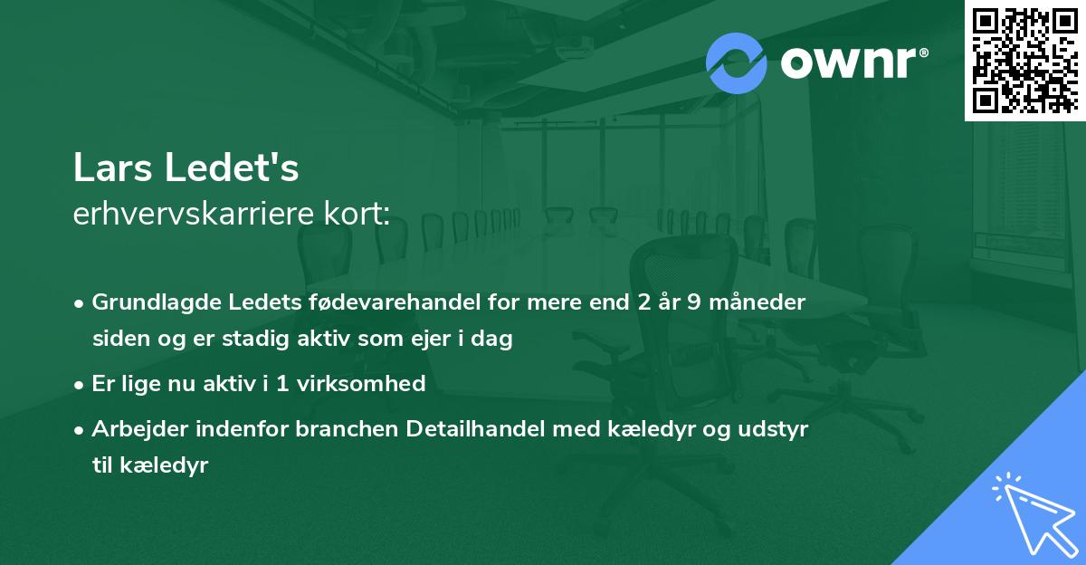 Lars Ledet's erhvervskarriere kort