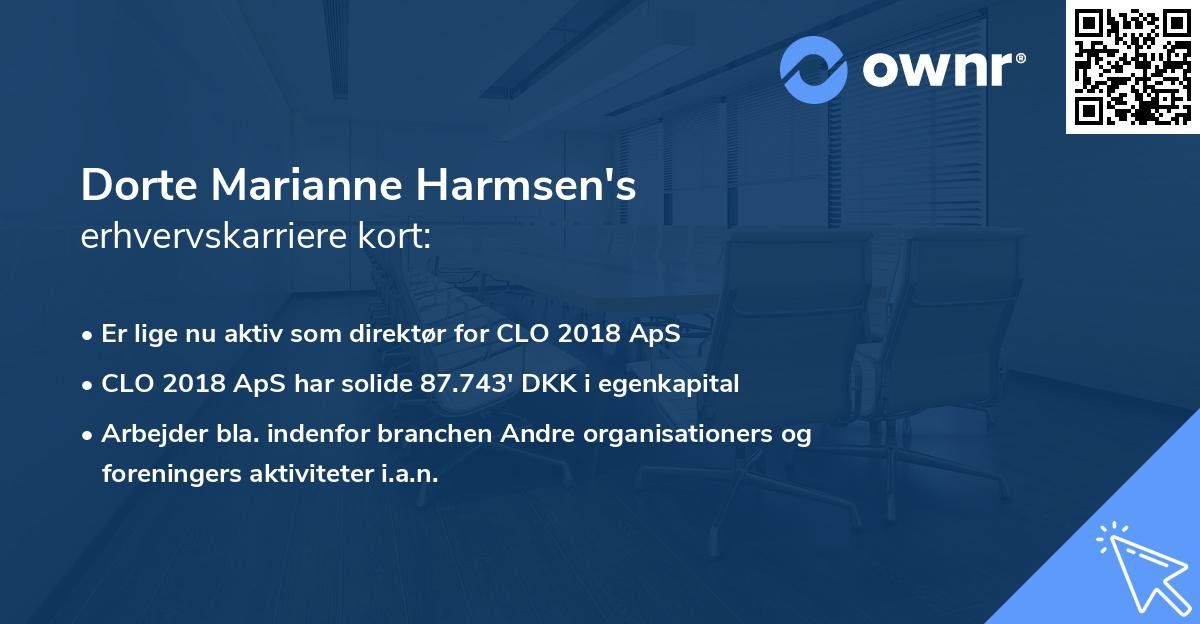 Dorte Marianne Harmsen's erhvervskarriere kort