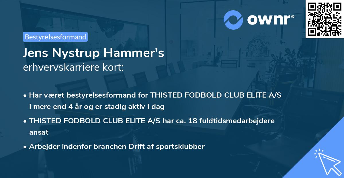 Jens Nystrup Hammer's erhvervskarriere kort