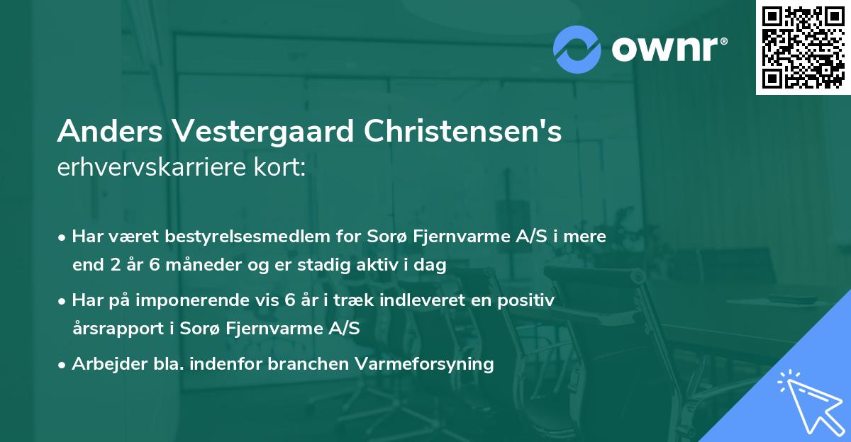 Anders Vestergaard Christensen's erhvervskarriere kort