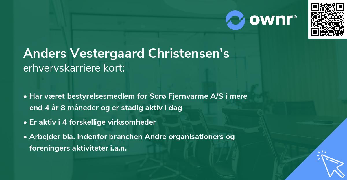 Anders Vestergaard Christensen's erhvervskarriere kort