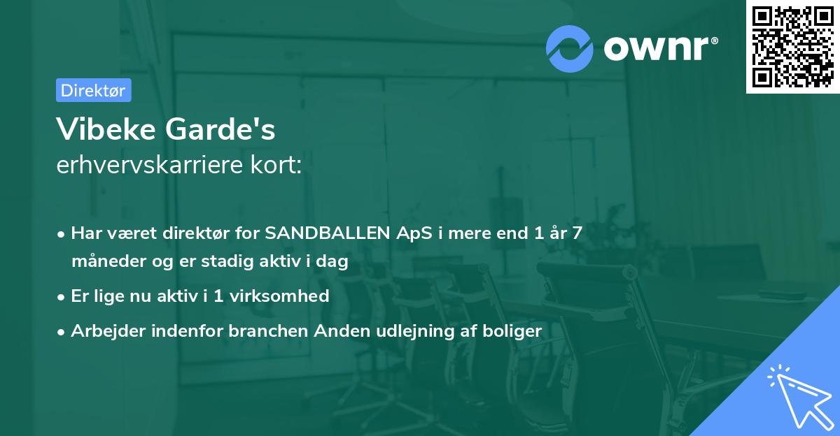 Vibeke Garde's erhvervskarriere kort