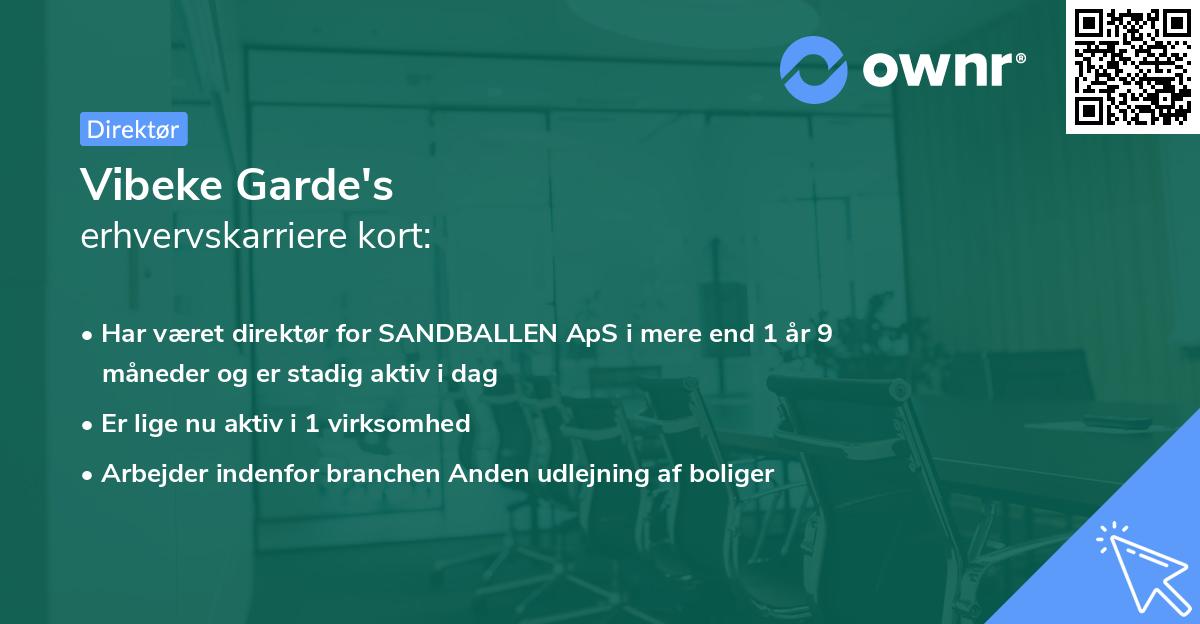 Vibeke Garde's erhvervskarriere kort