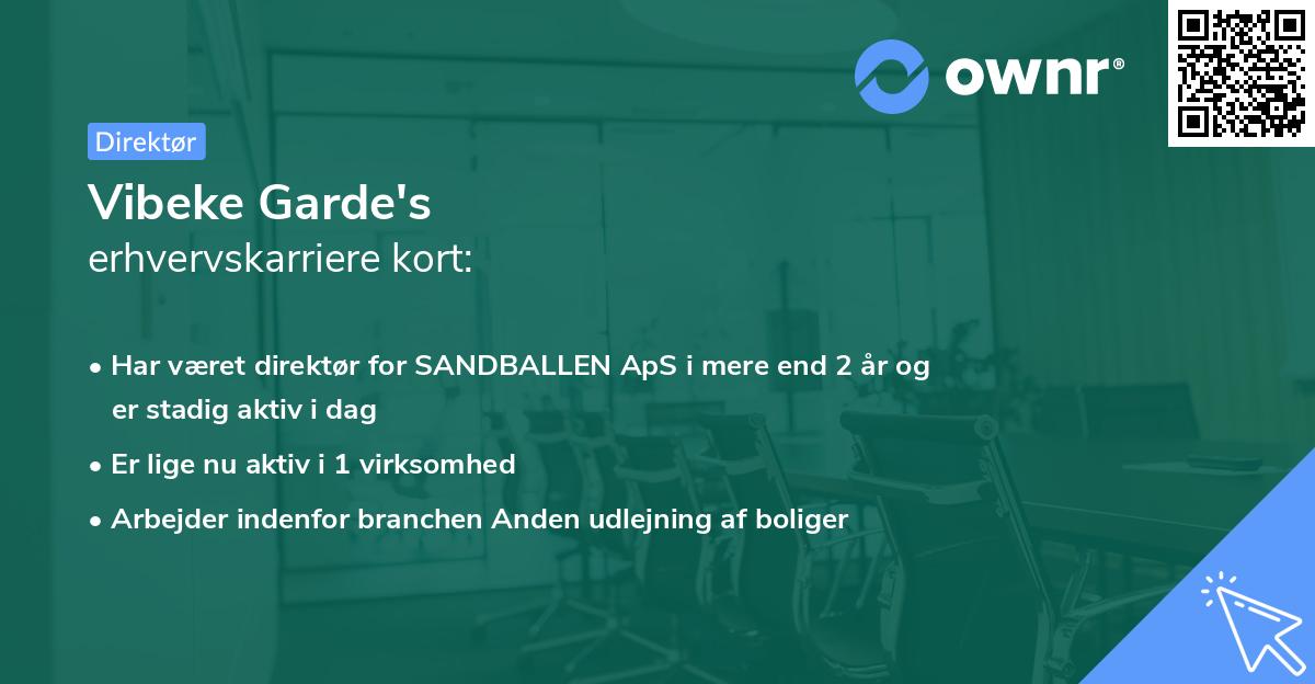 Vibeke Garde's erhvervskarriere kort