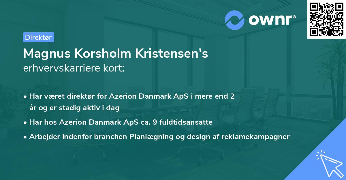 Magnus Korsholm Kristensen's erhvervskarriere kort