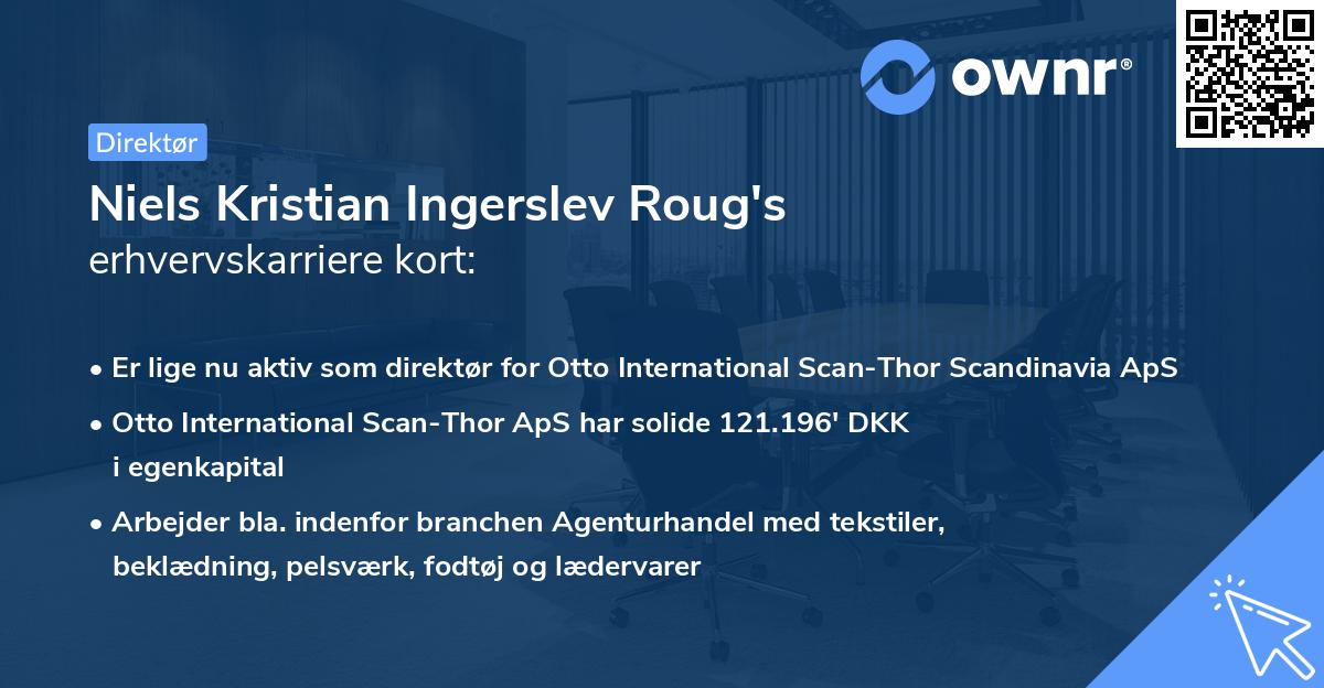 Niels Kristian Ingerslev Roug's erhvervskarriere kort