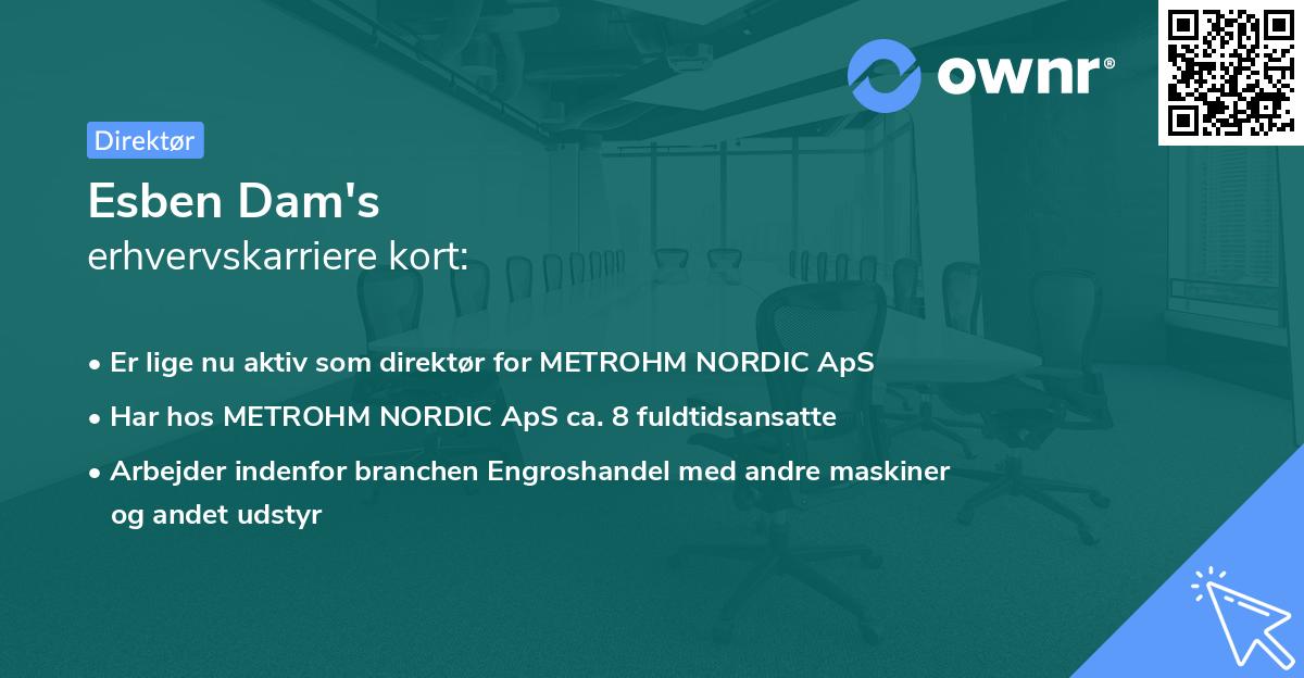 Esben Dam's erhvervskarriere kort