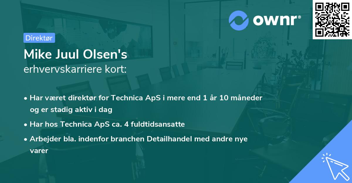 Mike Juul Olsen's erhvervskarriere kort