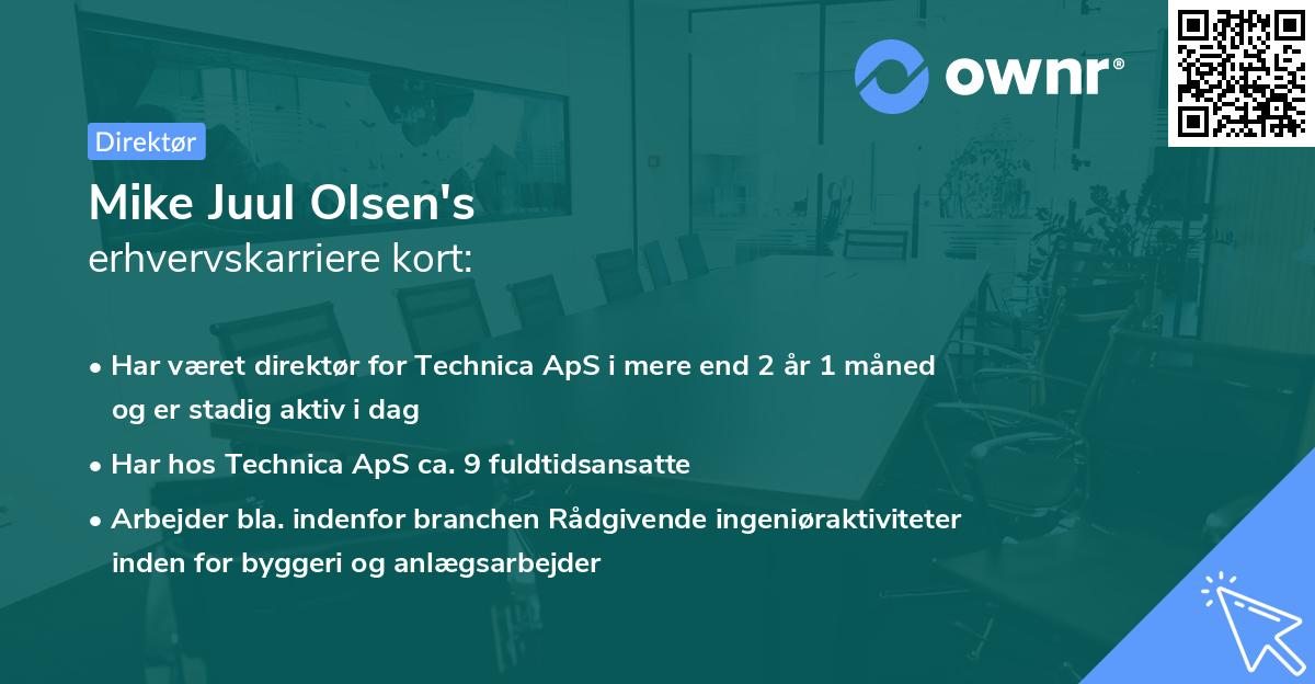 Mike Juul Olsen's erhvervskarriere kort