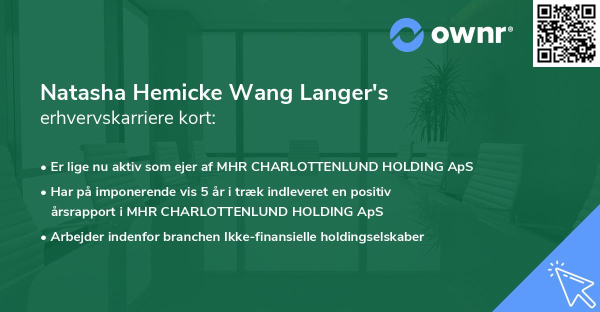 Natasha Hemicke Wang Langer's erhvervskarriere kort