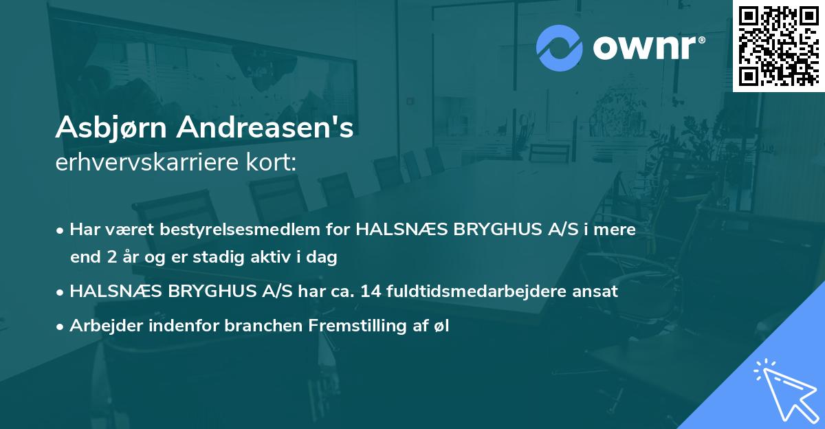 Asbjørn Andreasen's erhvervskarriere kort