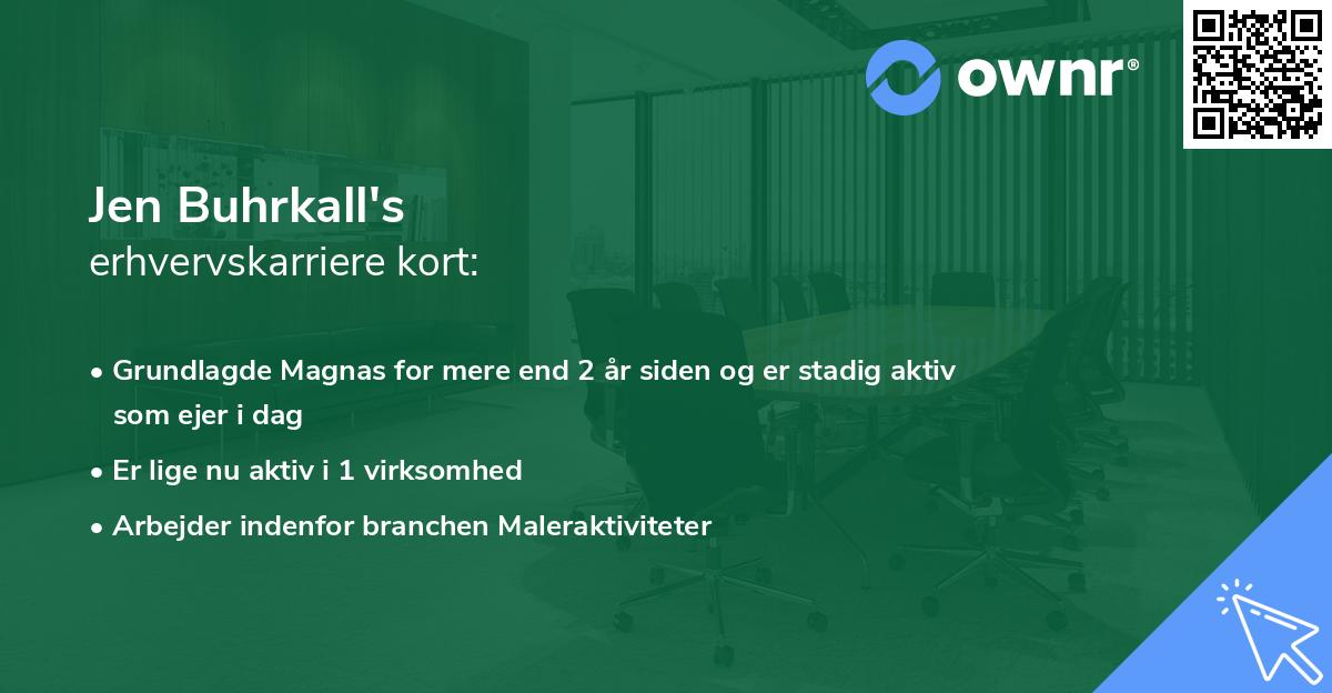 Jen Buhrkall's erhvervskarriere kort