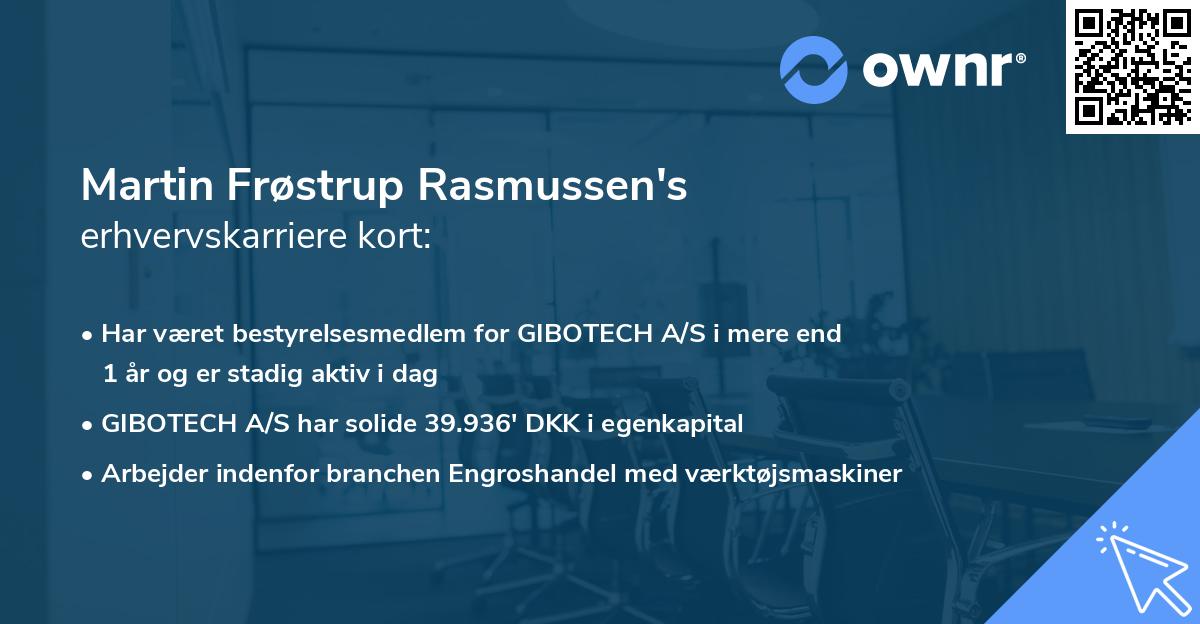 Martin Frøstrup Rasmussen's erhvervskarriere kort