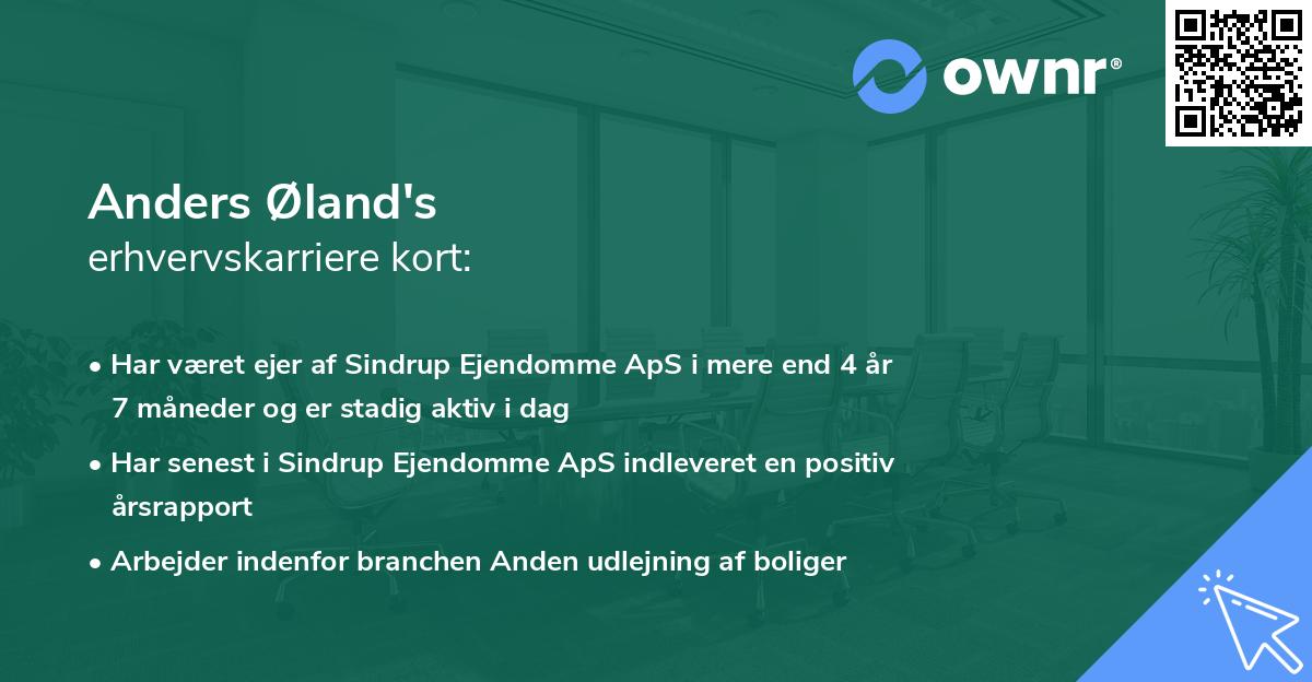 Anders Øland's erhvervskarriere kort