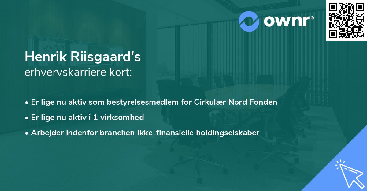 Henrik Riisgaard's erhvervskarriere kort