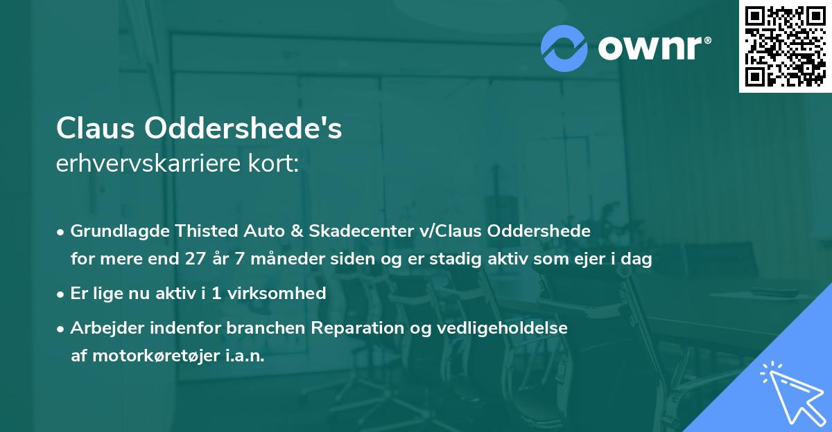 Claus Oddershede's erhvervskarriere kort