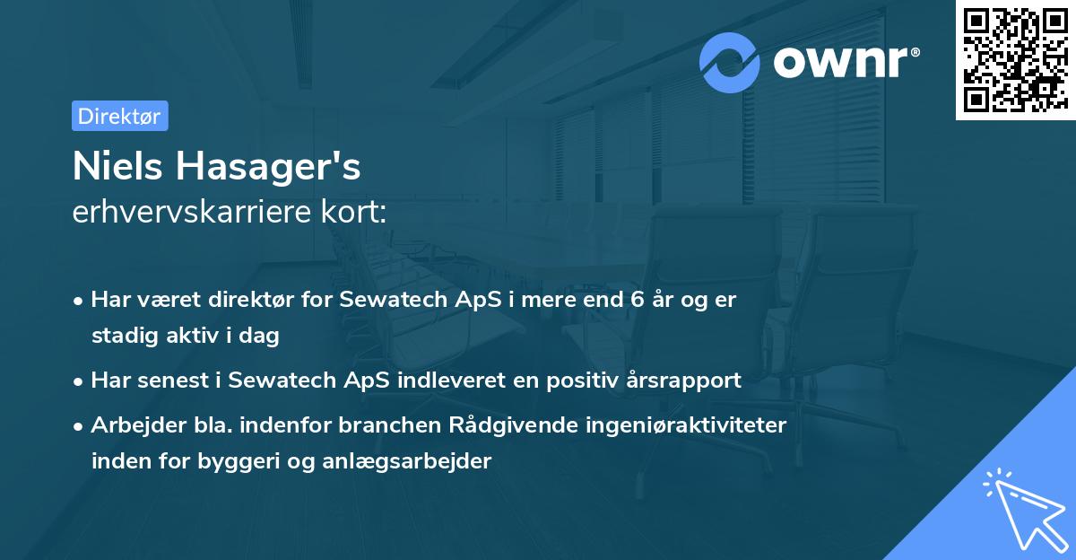 Niels Hasager's erhvervskarriere kort