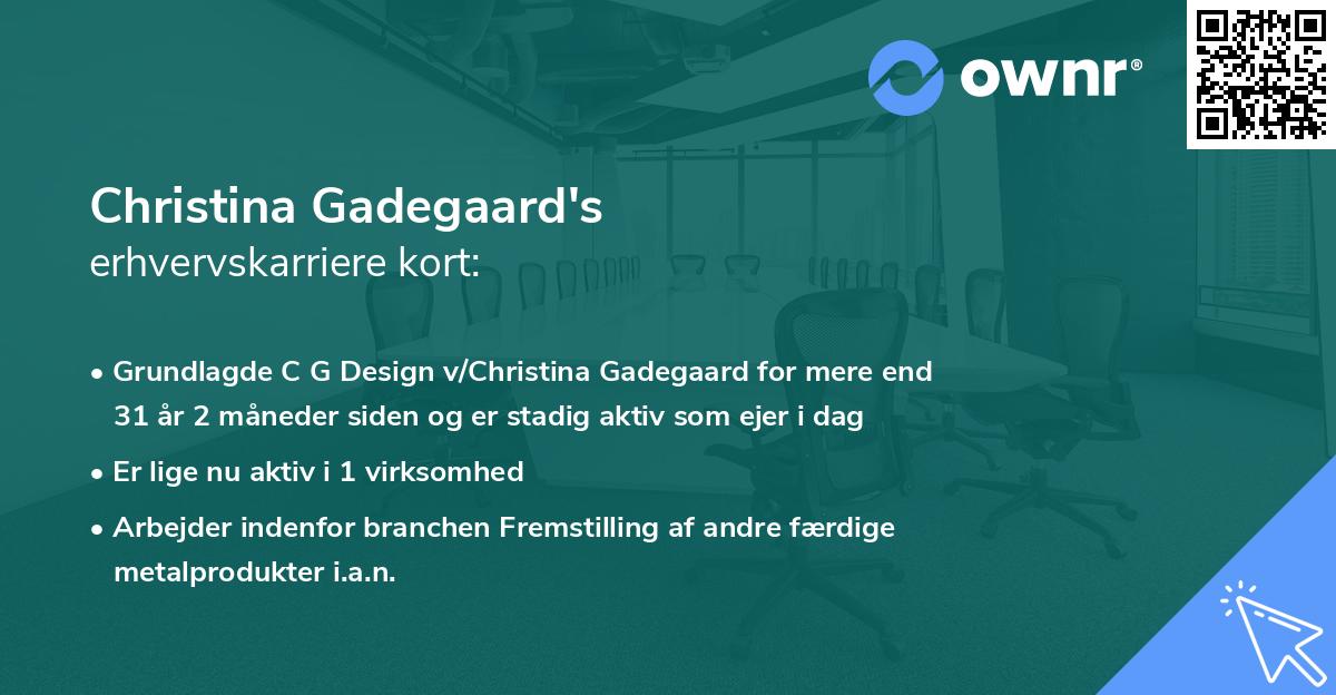 Christina Gadegaard's erhvervskarriere kort