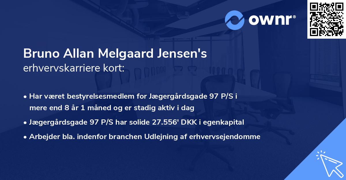 Bruno Allan Melgaard Jensen's erhvervskarriere kort