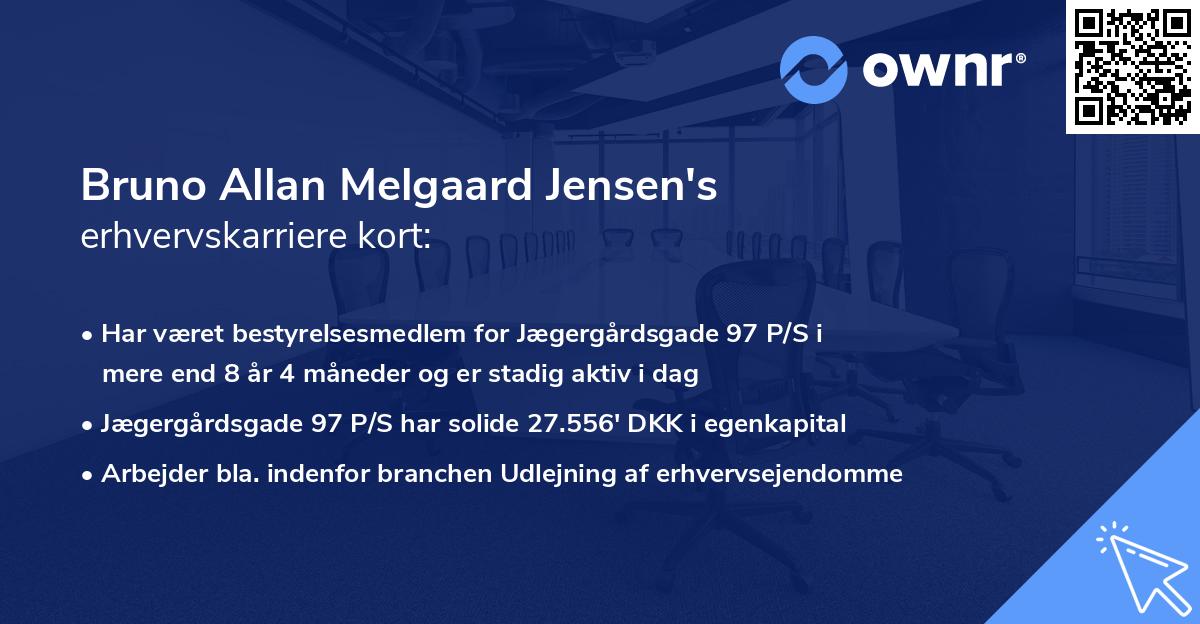 Bruno Allan Melgaard Jensen's erhvervskarriere kort