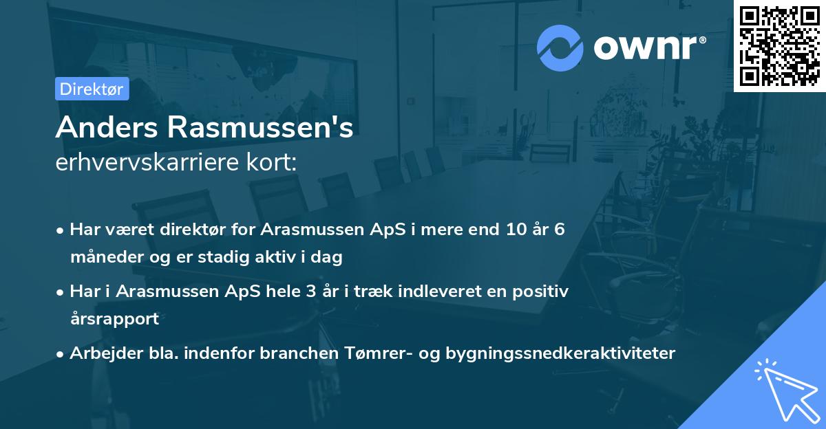 Anders Rasmussen's erhvervskarriere kort