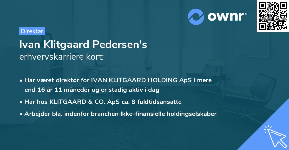 Ivan Klitgaard Pedersen's erhvervskarriere kort