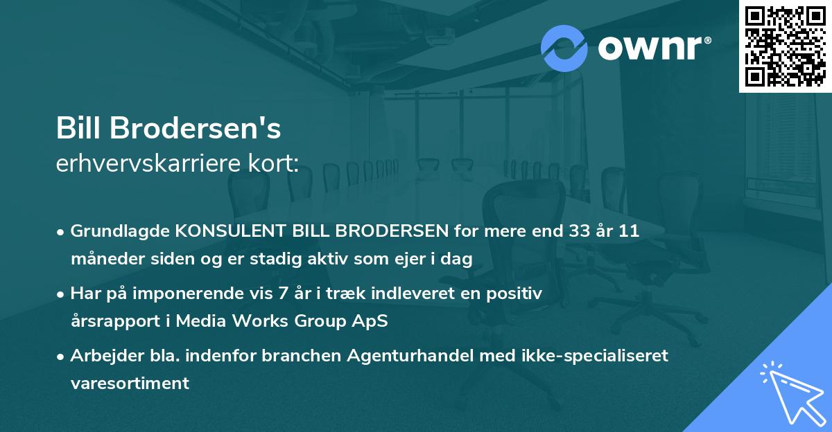 Bill Brodersen's erhvervskarriere kort