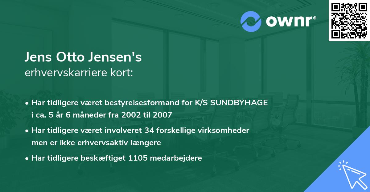 Jens Otto Jensen's erhvervskarriere kort