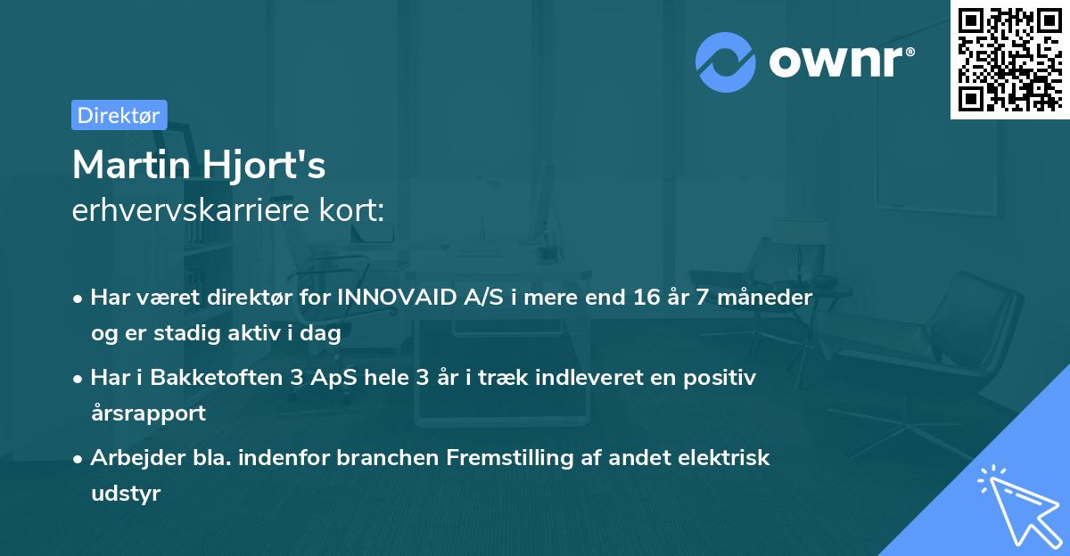 Martin Hjort's erhvervskarriere kort