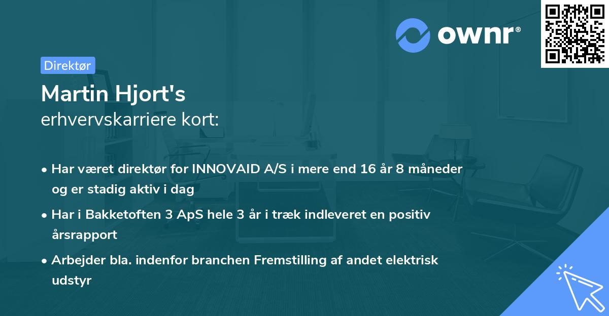 Martin Hjort's erhvervskarriere kort