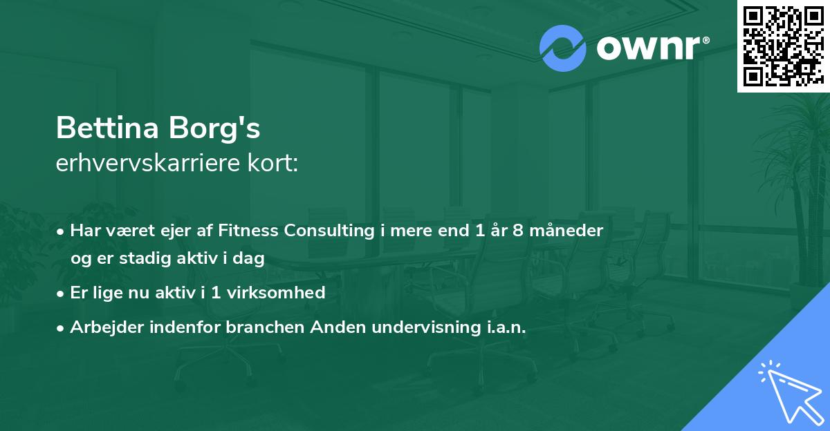 Bettina Borg's erhvervskarriere kort
