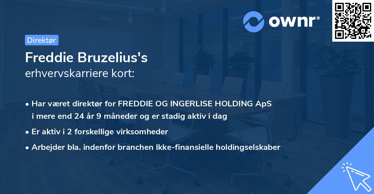 Freddie Bruzelius's erhvervskarriere kort