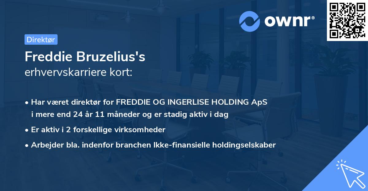 Freddie Bruzelius's erhvervskarriere kort