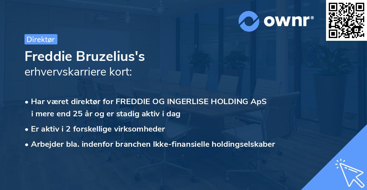 Freddie Bruzelius's erhvervskarriere kort