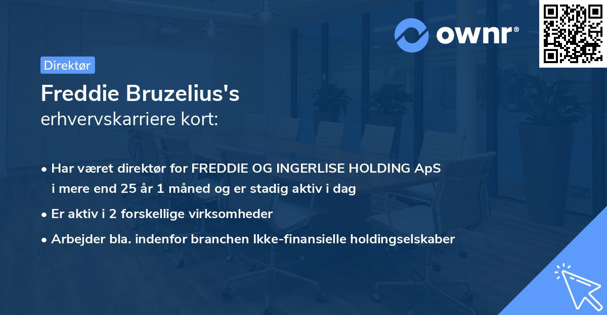 Freddie Bruzelius's erhvervskarriere kort