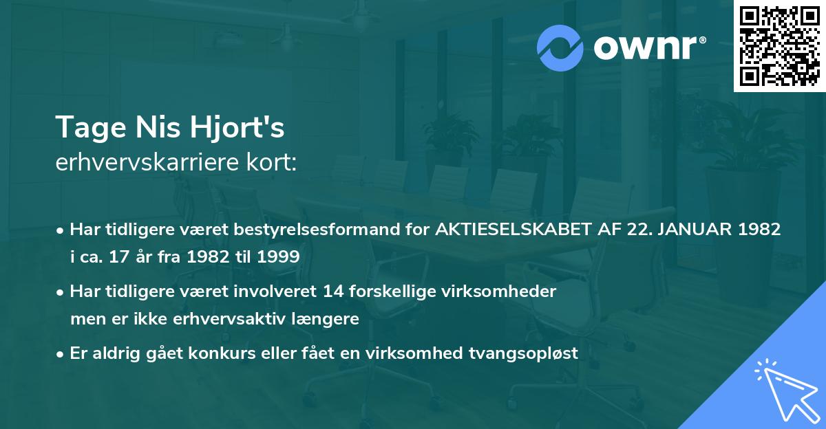 Tage Nis Hjort's erhvervskarriere kort
