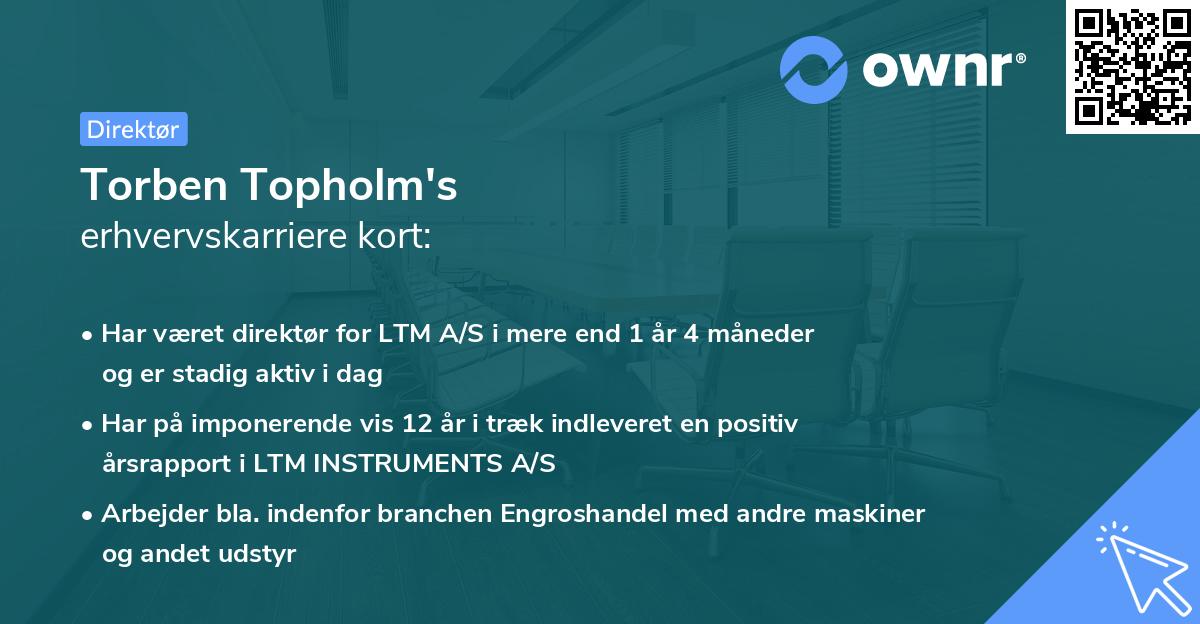 Torben Topholm's erhvervskarriere kort