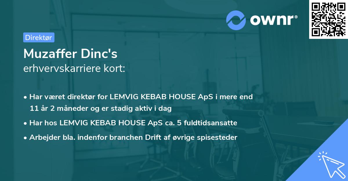 Muzaffer Dinc's erhvervskarriere kort