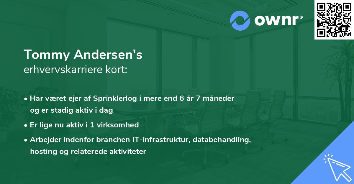 Tommy Andersen's erhvervskarriere kort
