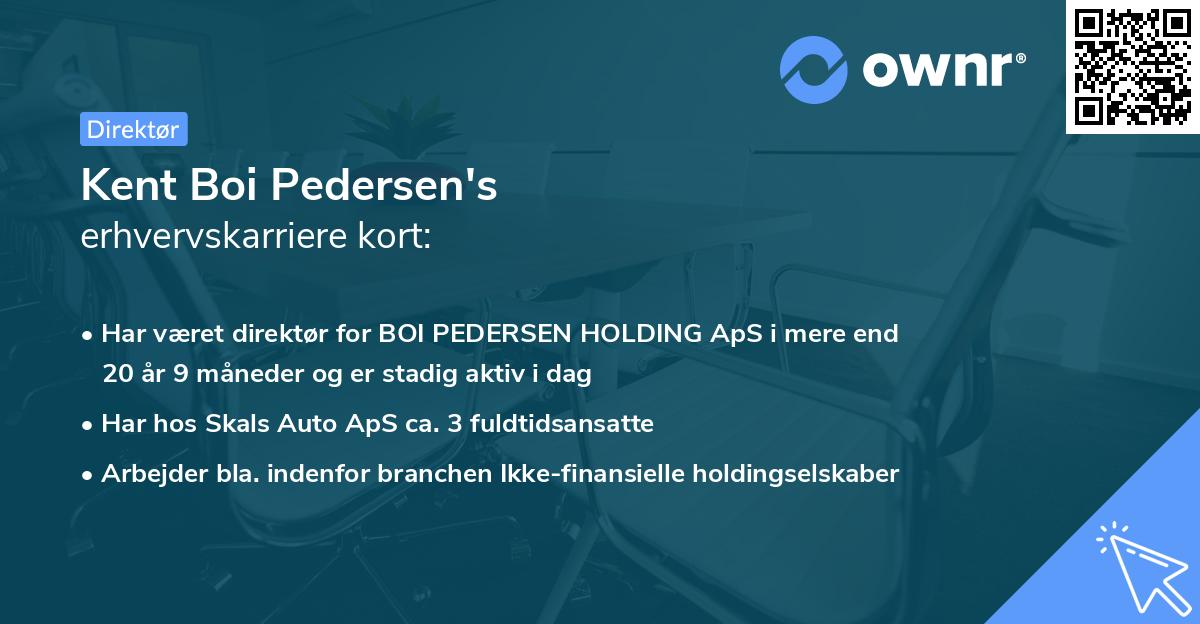 Kent Boi Pedersen's erhvervskarriere kort