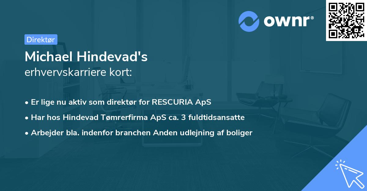 Michael Hindevad's erhvervskarriere kort