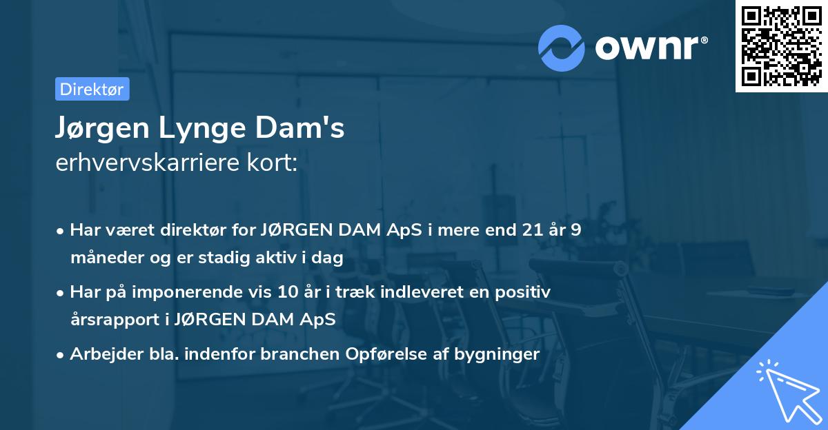 Jørgen Lynge Dam's erhvervskarriere kort