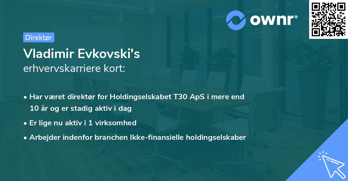 Vladimir Evkovski's erhvervskarriere kort