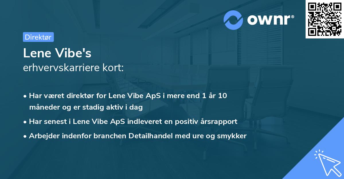 Lene Vibe's erhvervskarriere kort