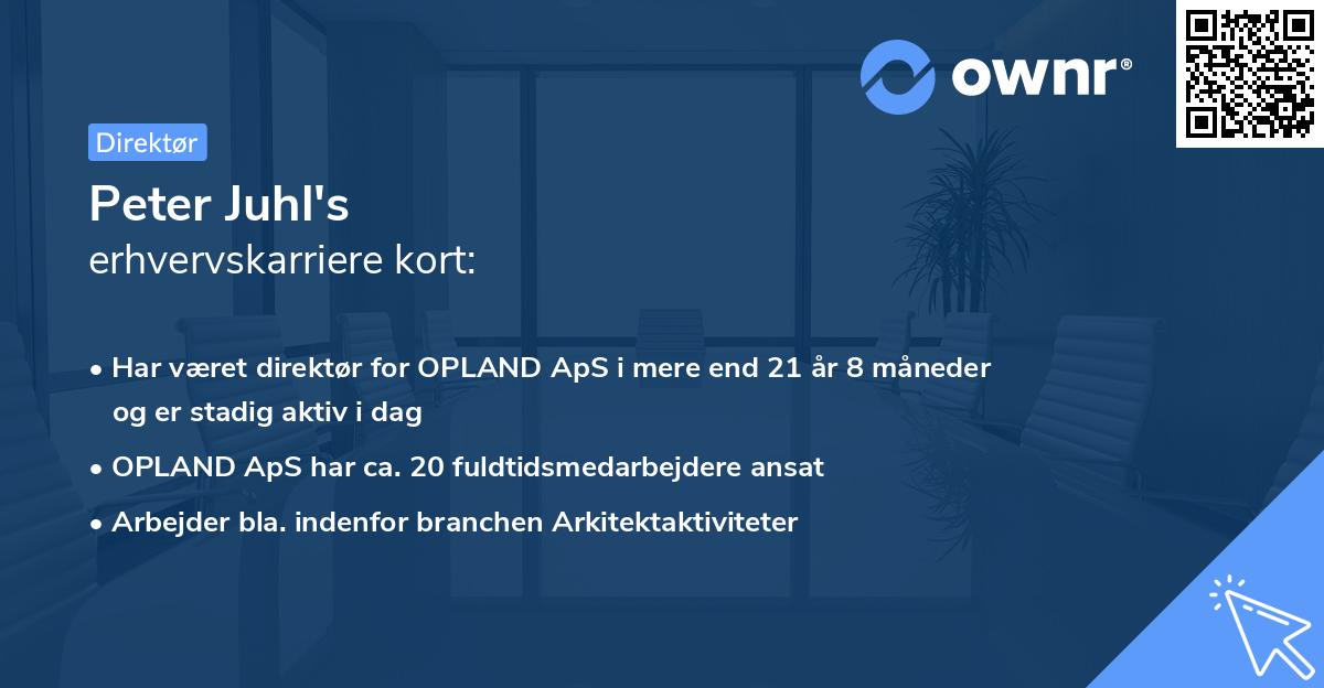 Peter Juhl's erhvervskarriere kort