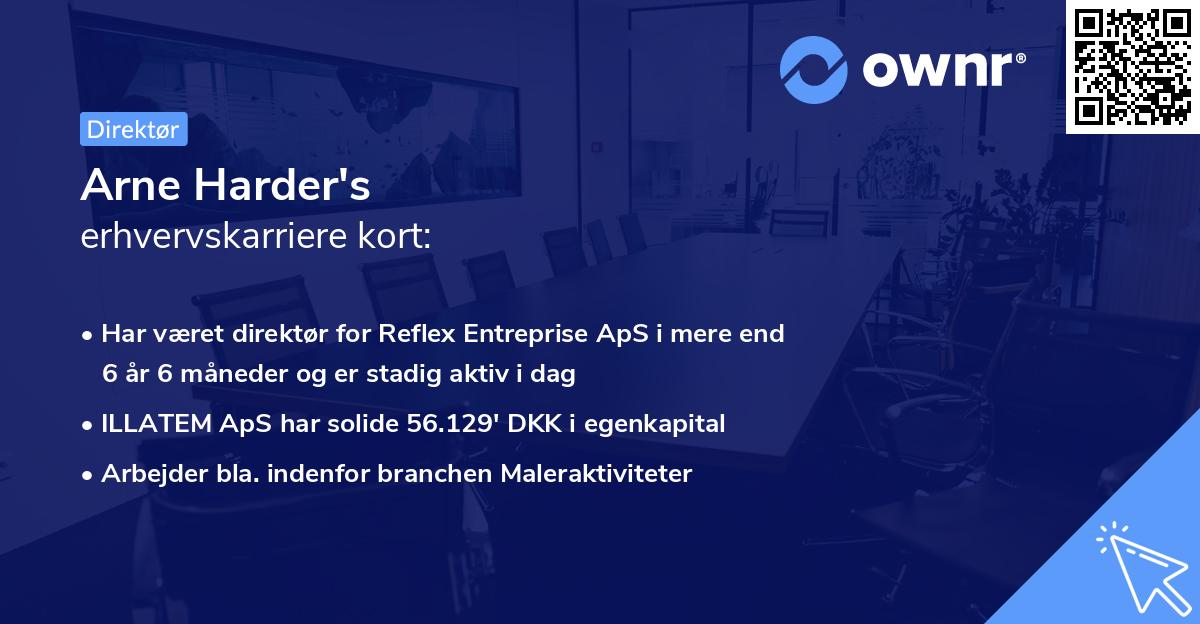 Arne Harder's erhvervskarriere kort