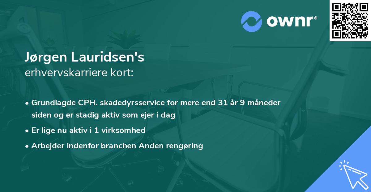 Jørgen Lauridsen's erhvervskarriere kort