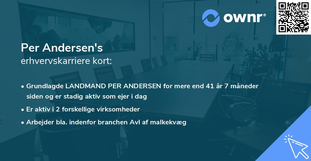 Per Andersen's erhvervskarriere kort